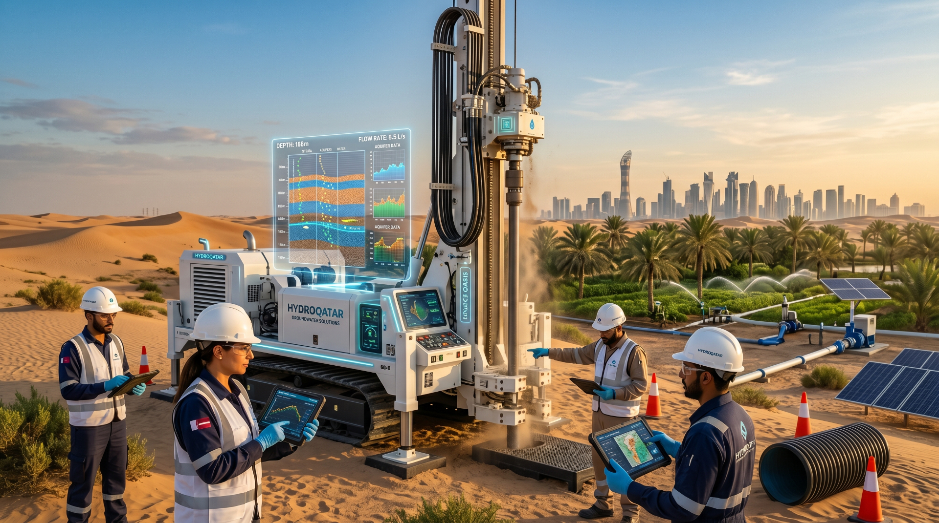 منصة حفر آبار حديثة للمزارع — High-tech water well drilling