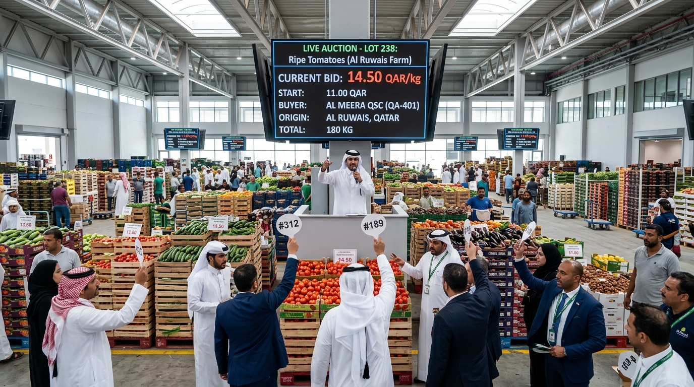 شاشة المزاد المباشر للطماطم